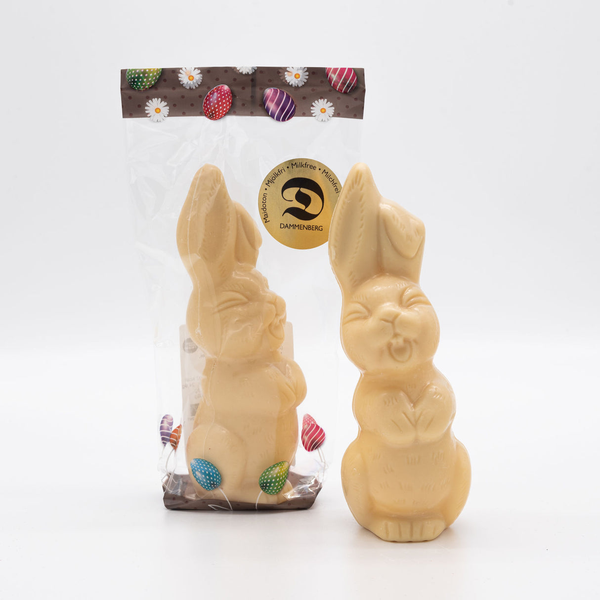 Organic 120g handmade nut-free and soy-free white Easter bunny (Dammenberg)