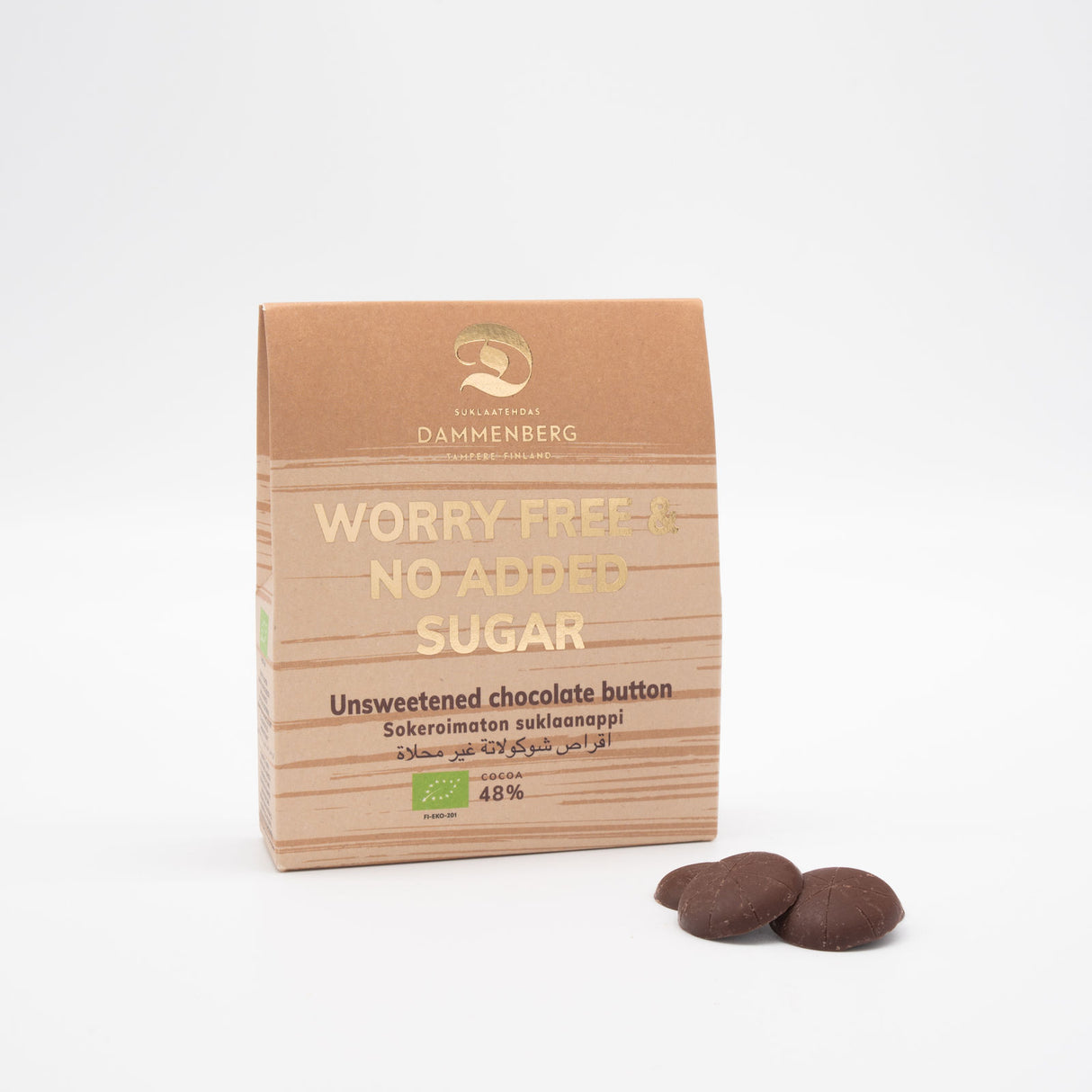 Organic Dark Chocolate Coins - no added sugar 48% (Dammenberg