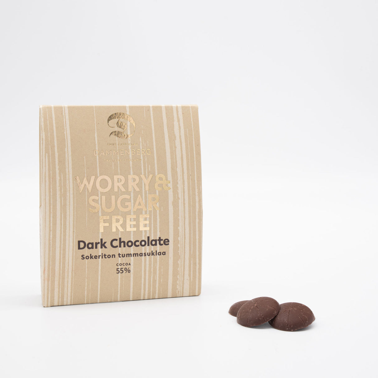 Dunkle Schokoladentaler - ohne Zucker 55% (Dammenberg)