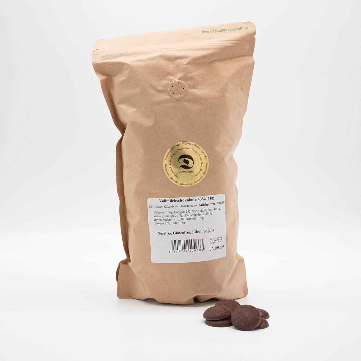 Milk chocolate baking chocolate (loose) - Venezuela 43% (Dammenberg)