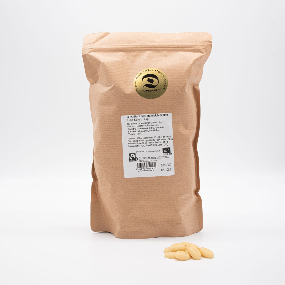 Organic White Baking Chocolate Drops (loose) - 39% (Dammenberg)