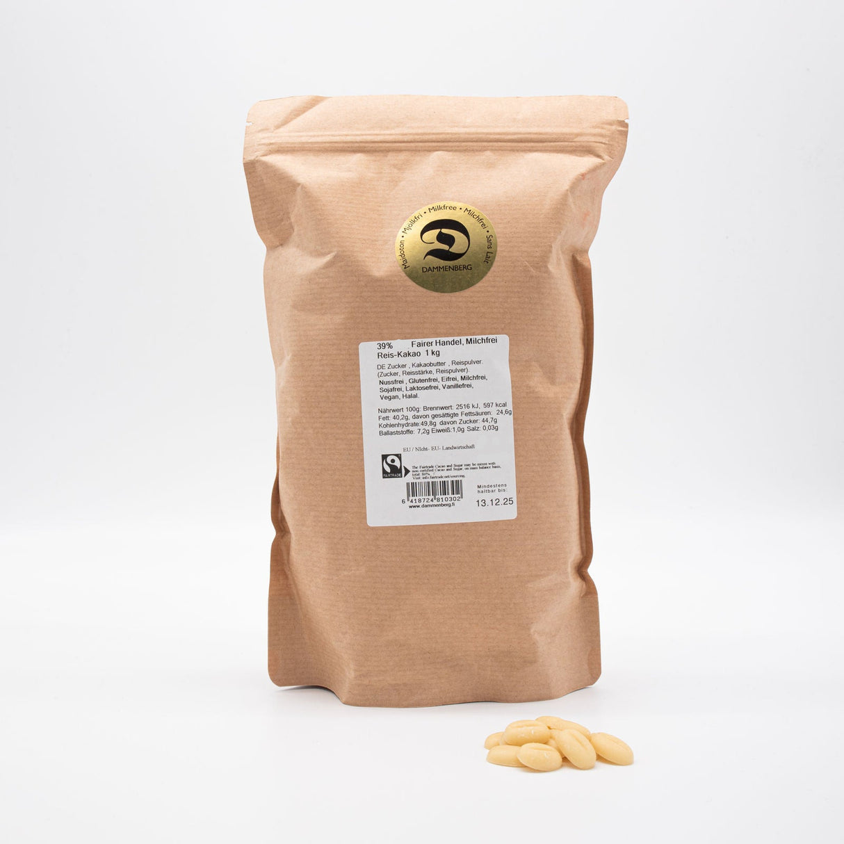 Bio Weiße Back-Schoko-Drops(lose verpackt) - 39% (Dammenberg) - Schoko Wunderland