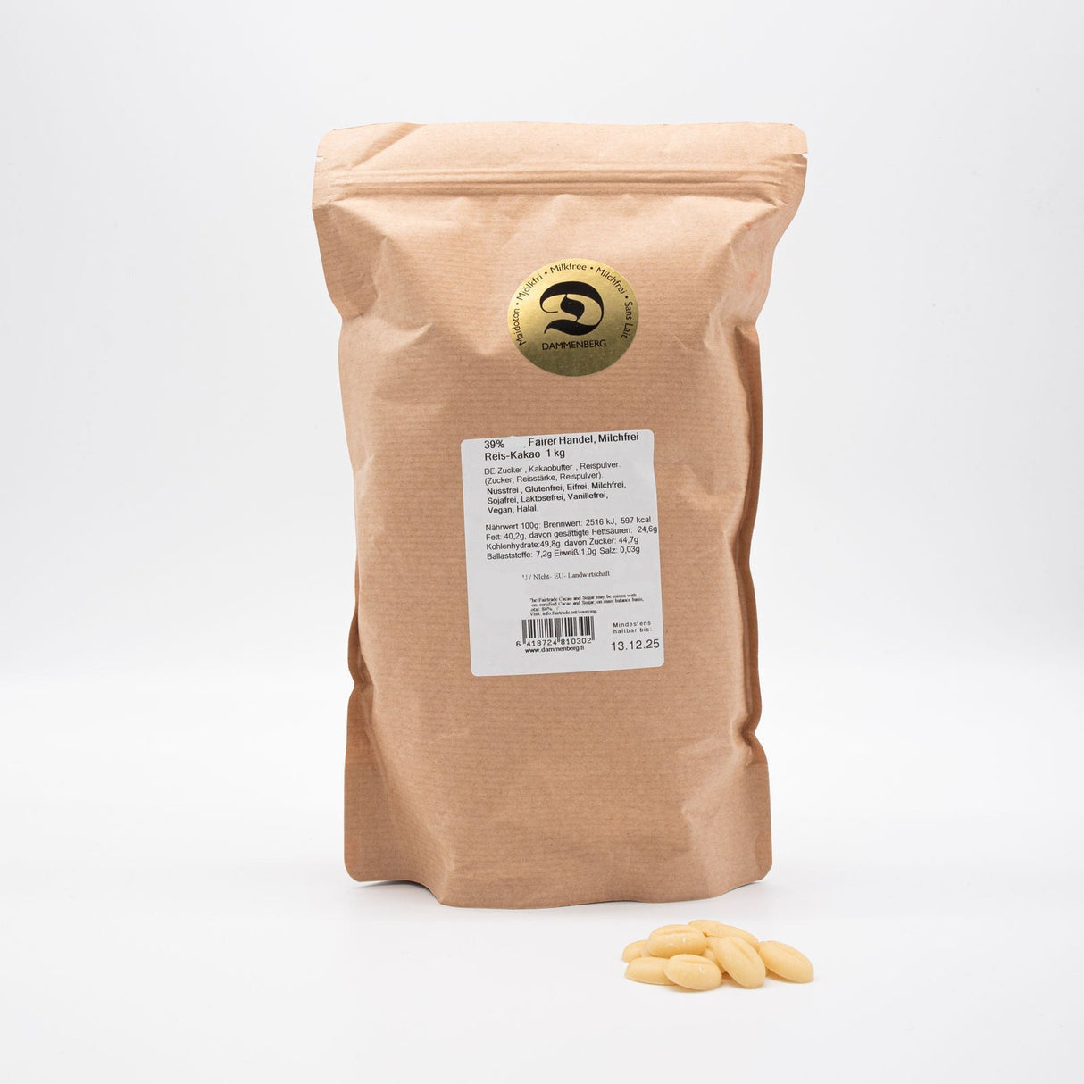 Bio Weiße Back-Schoko-Drops(lose verpackt) - 39% (Dammenberg) - Schoko Wunderland