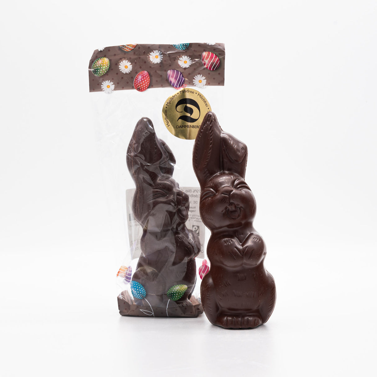 Organic 120g Handmade dairy- and soy-free dark Easter bunny – 56% (Dammenberg)