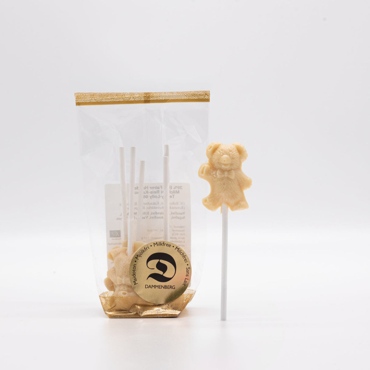Bio 5x weiße Bären-Lolly – 39% (Dammenberg)