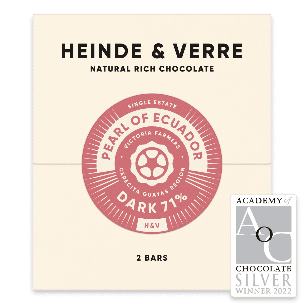 2 Tafel nussfreie vegane Pearl of Ecuador Dark - 71% (Heinde & Verre) - Schoko Wunderland