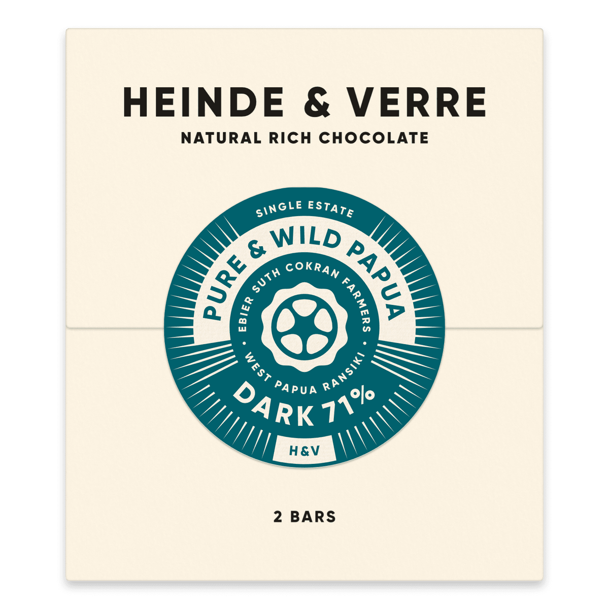 2 Tafel nussfreie vegane Pure & Wild Papua Dark - 71% (Heinde & Verre) - Schoko Wunderland