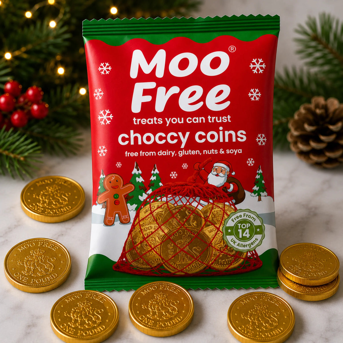 Milchschokolade-Alternative Goldtaler- Moo Free (49g)