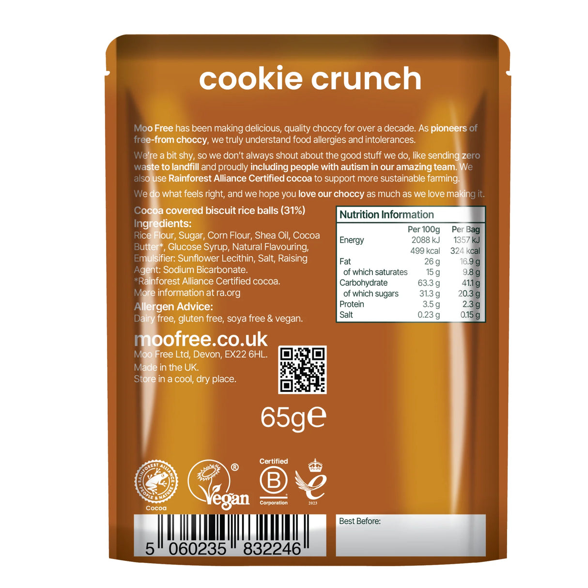 Vegane Cookie Crunch Moofreesas - Moo Free (65 g)