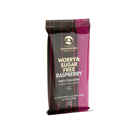 Dark Chocolate - Raspberry without sugar 55% (Dammenberg)