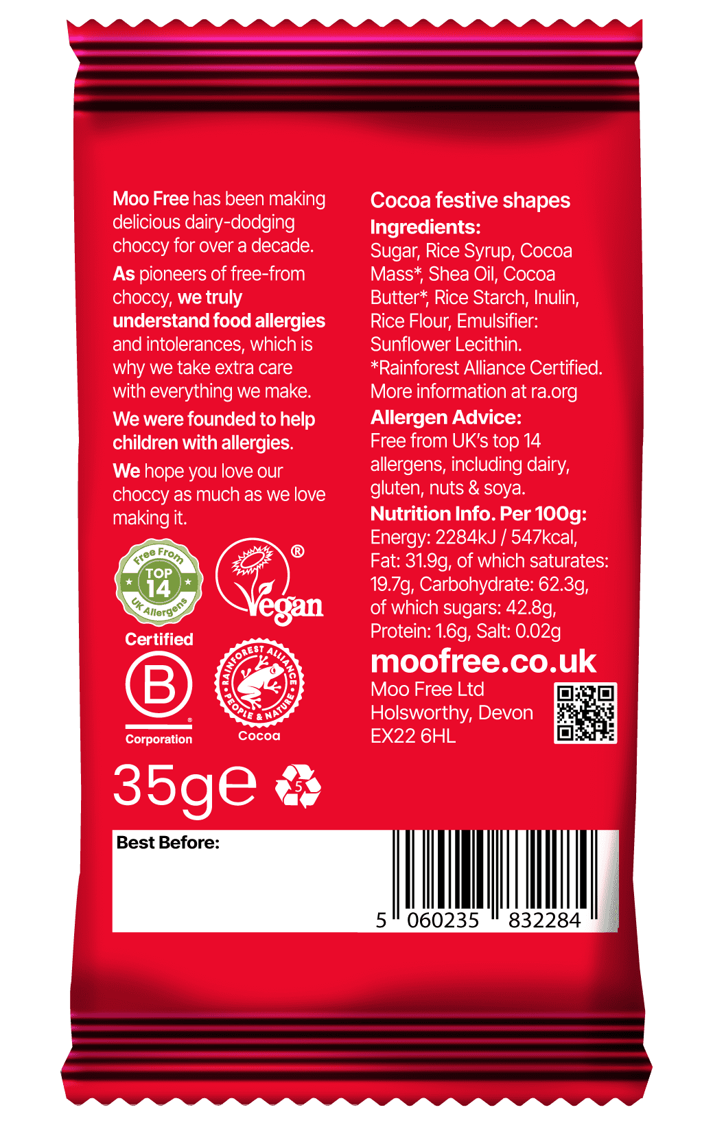 Milchschokolade-Alternative Festive Friends - Moo Free (35g)