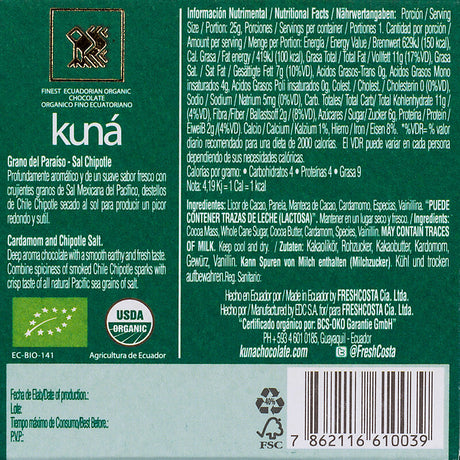 Organic 2 tablets of cardamom - 71% (Kuná)
