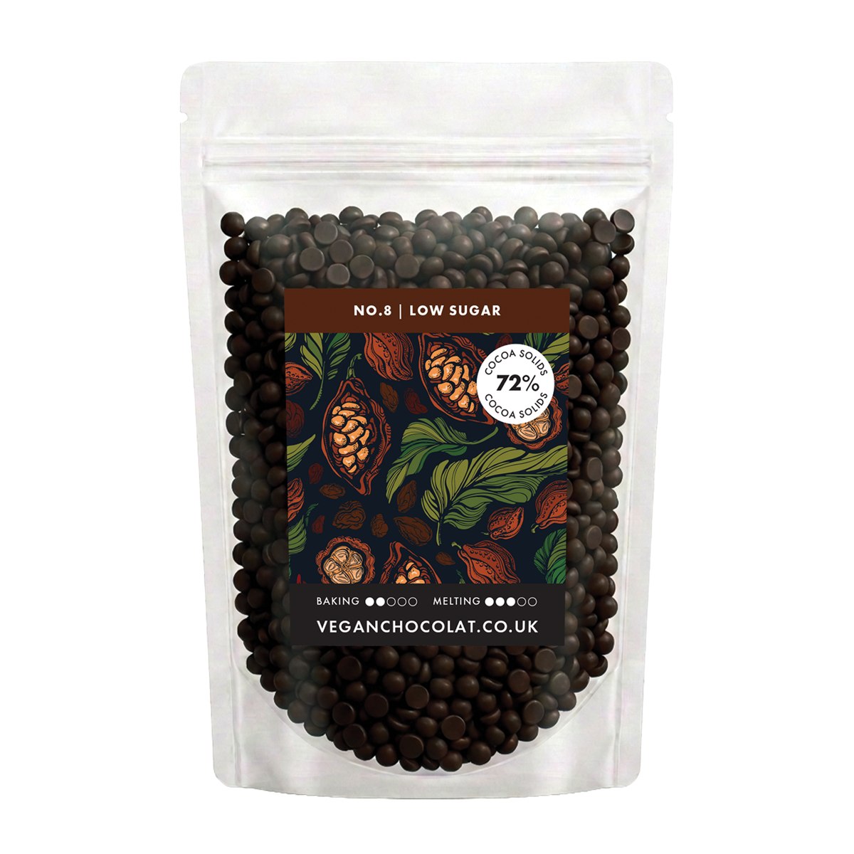 No. 8 Low Sugar (VEGAN CHOCOLATE) – 250 g