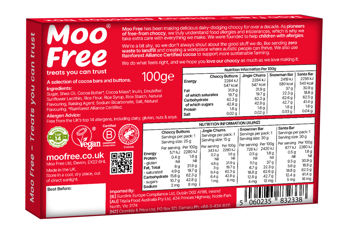 Christmas Selection Box – Vegane Weihnachts‑Schokoladenmischung - Moo Free (100g)