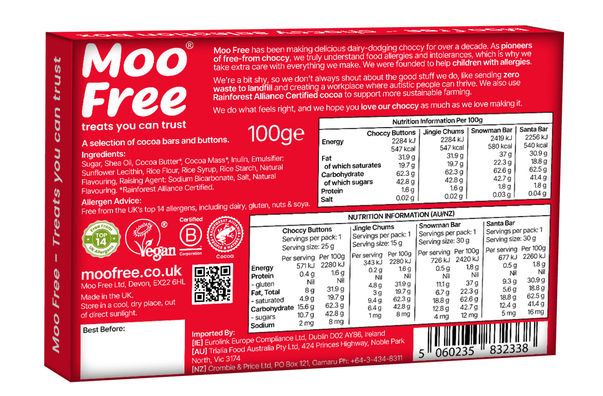 Christmas Selection Box – Vegane Weihnachts‑Schokoladenmischung - Moo Free (100g)