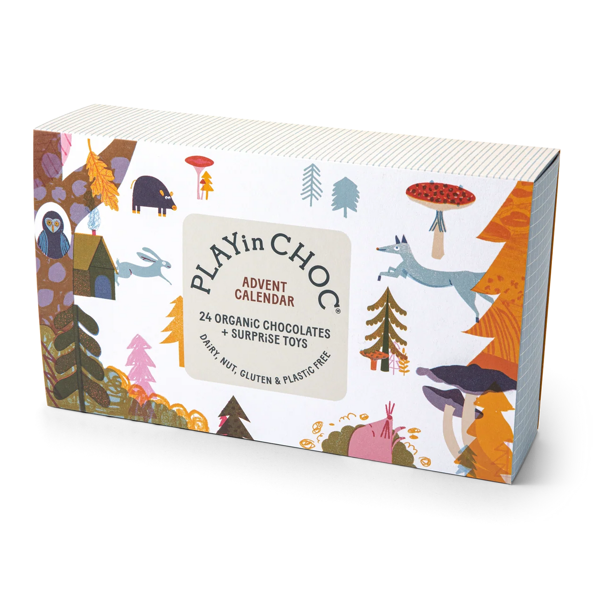 Advent Calendar with 24x Organic Chocolate + 24x 3D Puzzle + 24x FunFacts (PLAY in CHOC)