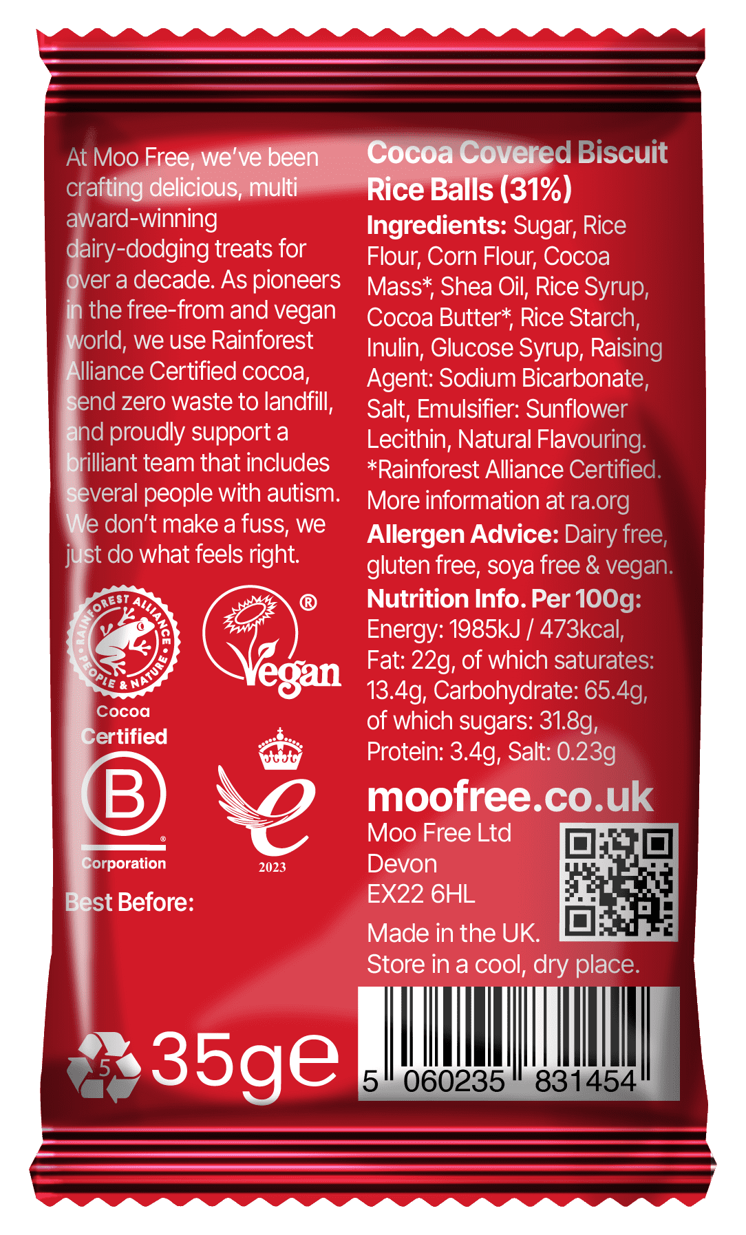 Moofreesas Schokokugeln – Moo Free (35 g)