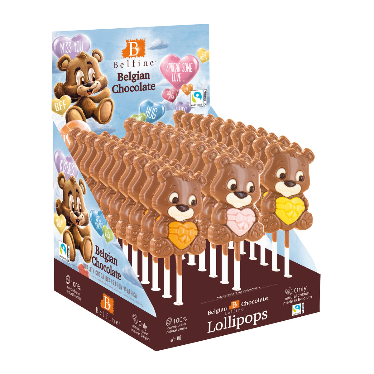 Belfine Love Bear Romeo – Produktansicht des Lieferanten; Herzfarbe zufällig, keine Farbauswahl