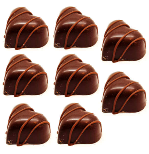 Cranberry pralines made from dark chocolate, 8 pieces