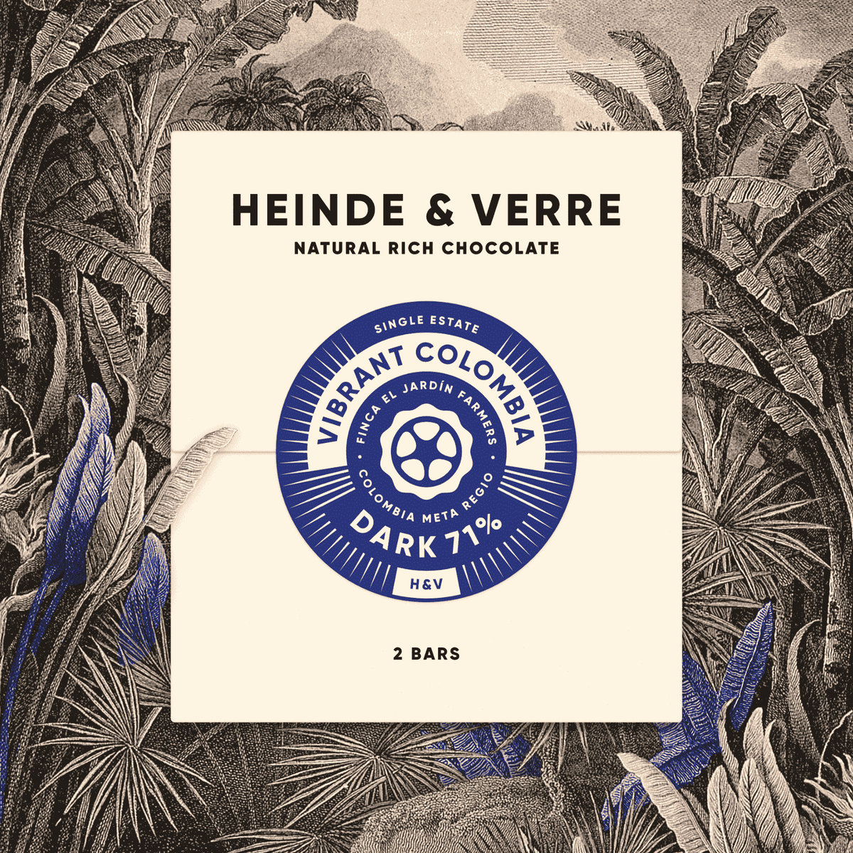 2 Tafel nussfreie vegane Vibrant Colombia Dark - 71% (Heinde & Verre) - Schoko Wunderland