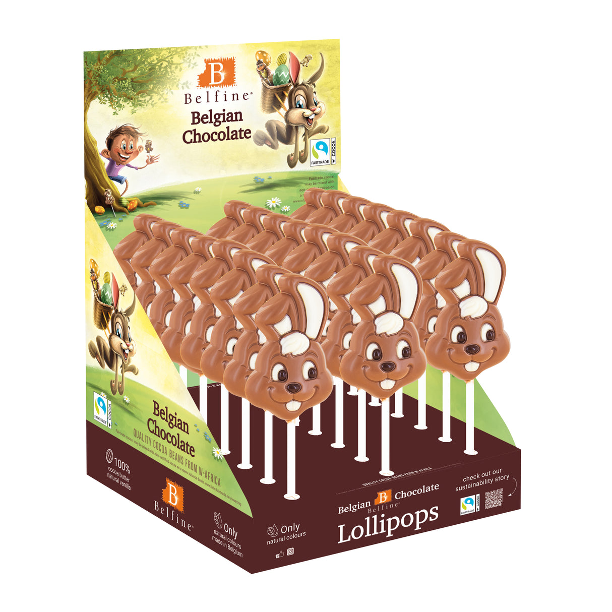 Milk Chocolate Bunny Lollipop – 32% (Belfine)