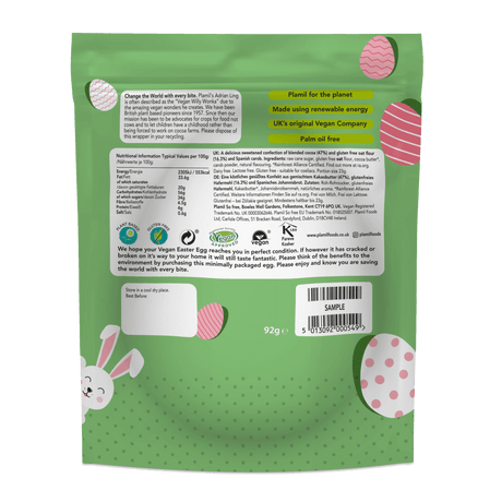 Osterei aus Milchschokolade-Alternative mit Johannesbrot (Plamil)