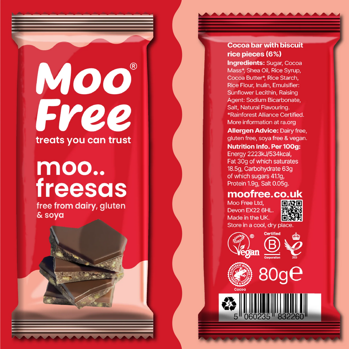 Schokoladentafel mit Moofreesas – Moo Free (80 g)
