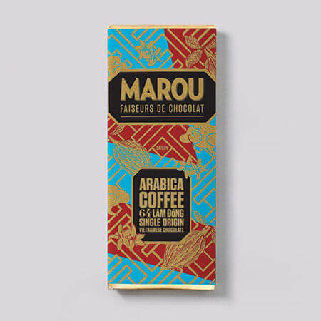 Small bar of dark chocolate Arabica Coffee Lam Dong - 64% (Marou)