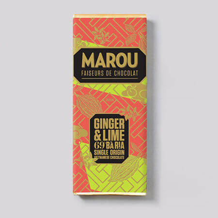 Kleintafel Zartbitterschokolade Ginger & Lime Ba Ria - 69% (Marou)