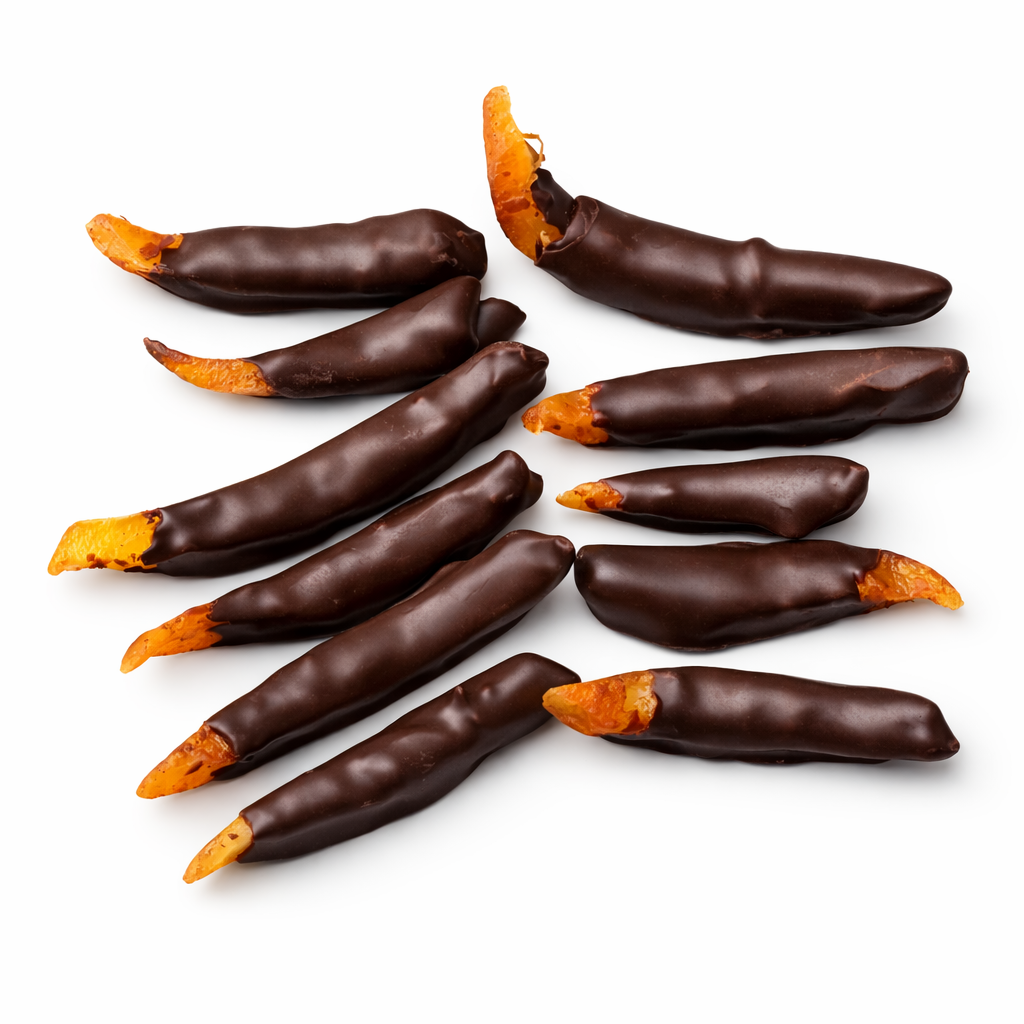 Naranjitos - Kandierte Orangenschalen umhüllt von Zartbitter-Schokolade Etoile - 60% (Marques)