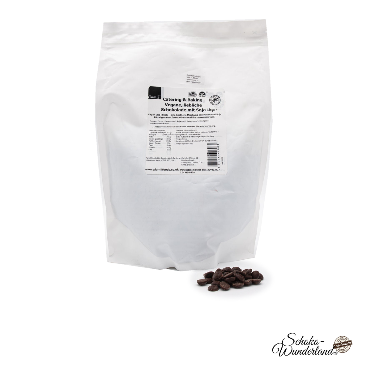 1kg liebliche Schoko-Drops mit Soja 45% – Plamil