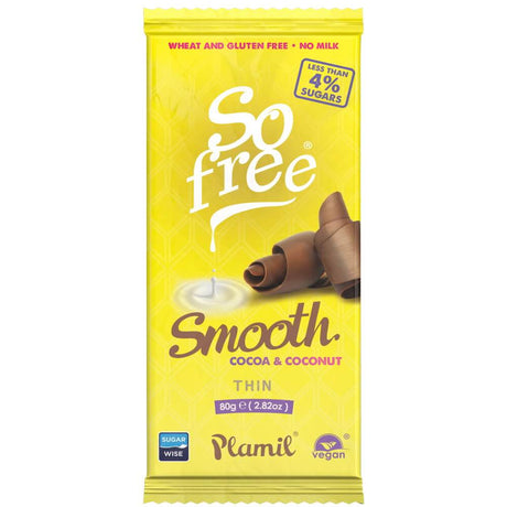 vegan Plamil chocolate bar in a yellow package