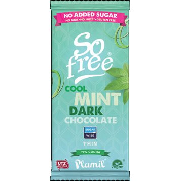 Dark Chocolate Xylitol with no added sugar - Cool Mint - So free Fair-Trade (Plamil)