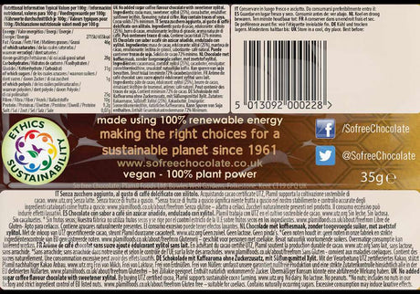 So Free, Espresso Dark Chocolate Verpachunk- Rückseite