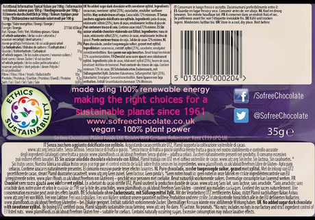 Fine dark chocolate snack xylitol with no added sugar - So free Fair-Trade (Plamil)