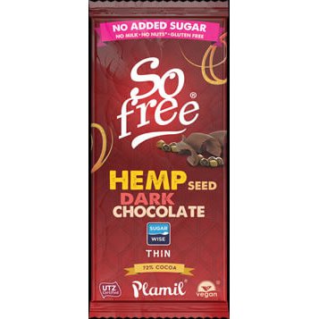 Dark chocolate xylitol with no added sugar and hemp seeds - So free Fair-Trade – Plamil