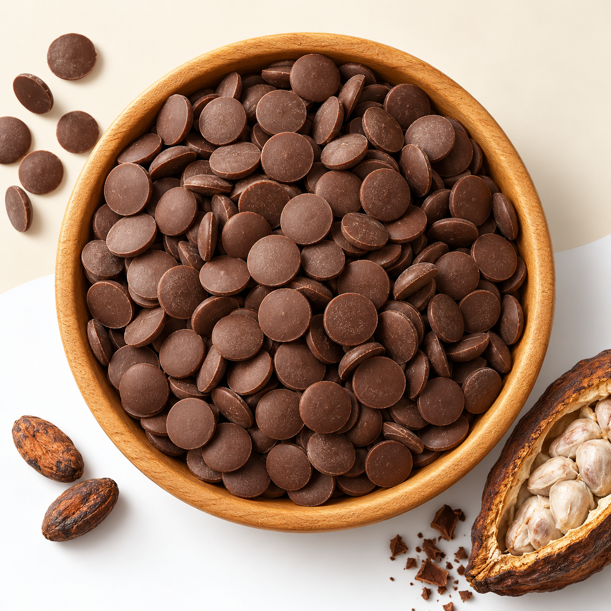 No. 1 RICH (VEGAN CHOCOLAT) – Schoko-Drops, Packungsgröße 500g