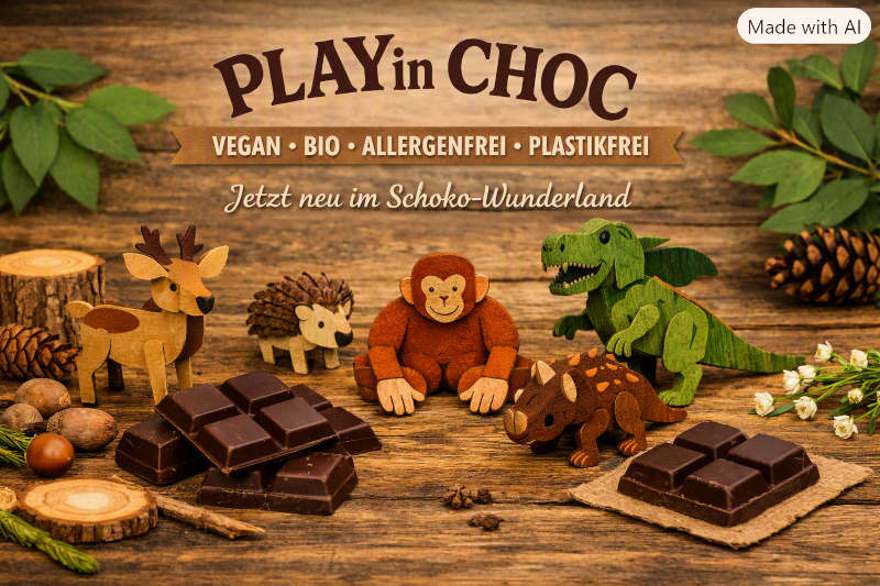 Neu im Schoko Wunderland: PLAYin CHOC – Bio-Schokolade trifft Spielfreude