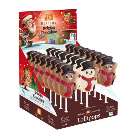 Weiße Schokolade XMAS-Schneemann-Lolly – 32% (Belfine)