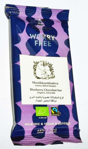 Bio Milchalternative - Moomin Blaubeere 46% (Dammenberg) - Schoko Wunderland