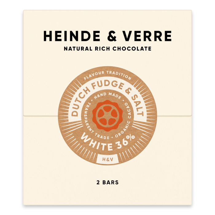 Dutch Original 2 Tafel nussfreie weiße Milchschokolade Meersalz - 36% (Heinde & Verre)