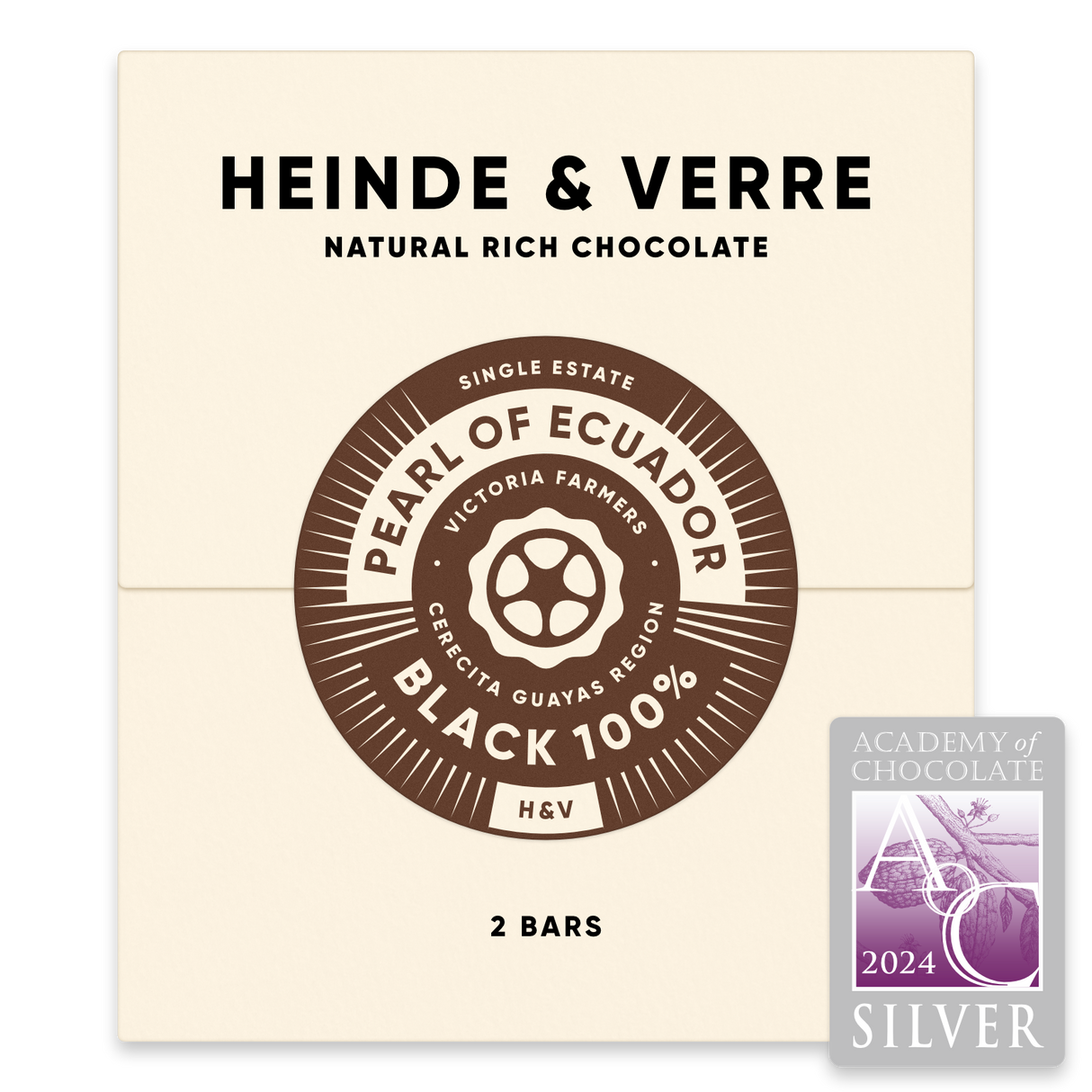 Dutch Original 2 bars of nut-free vegan dark chocolate - 71% (Heinde & Verre)