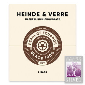 2 Tafel nussfreie vegane Pearl of Ecuador Dark - 100% (Heinde & Verre) - Schoko Wunderland