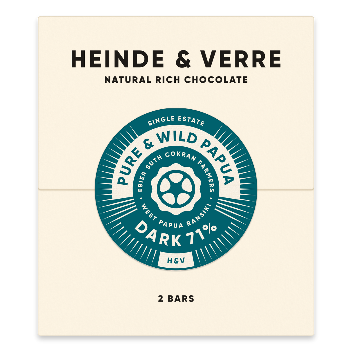 2 Tafel nussfreie vegane Pure & Wild Papua Dark - 71% (Heinde & Verre)
