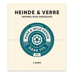 2 Tafel nussfreie vegane Pure & Wild Papua Dark - 71% (Heinde & Verre) - Schoko Wunderland