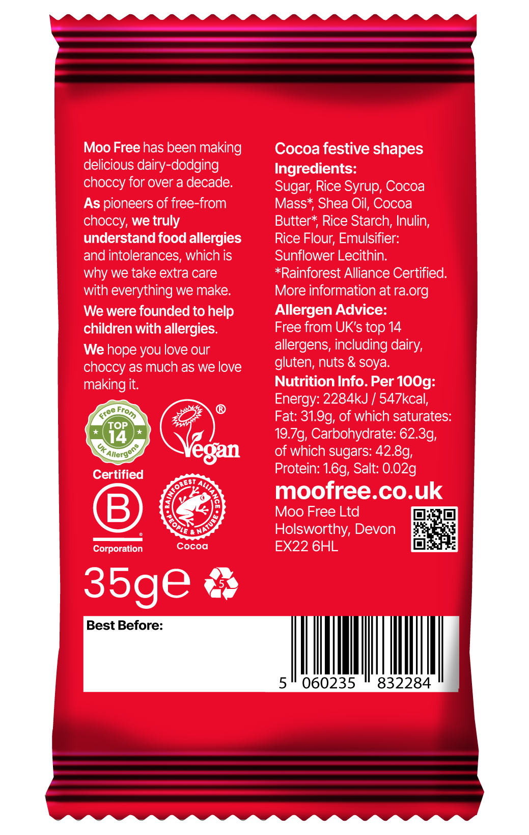 Milchschokolade-Alternative Festive Friends - Moo Free (35g)