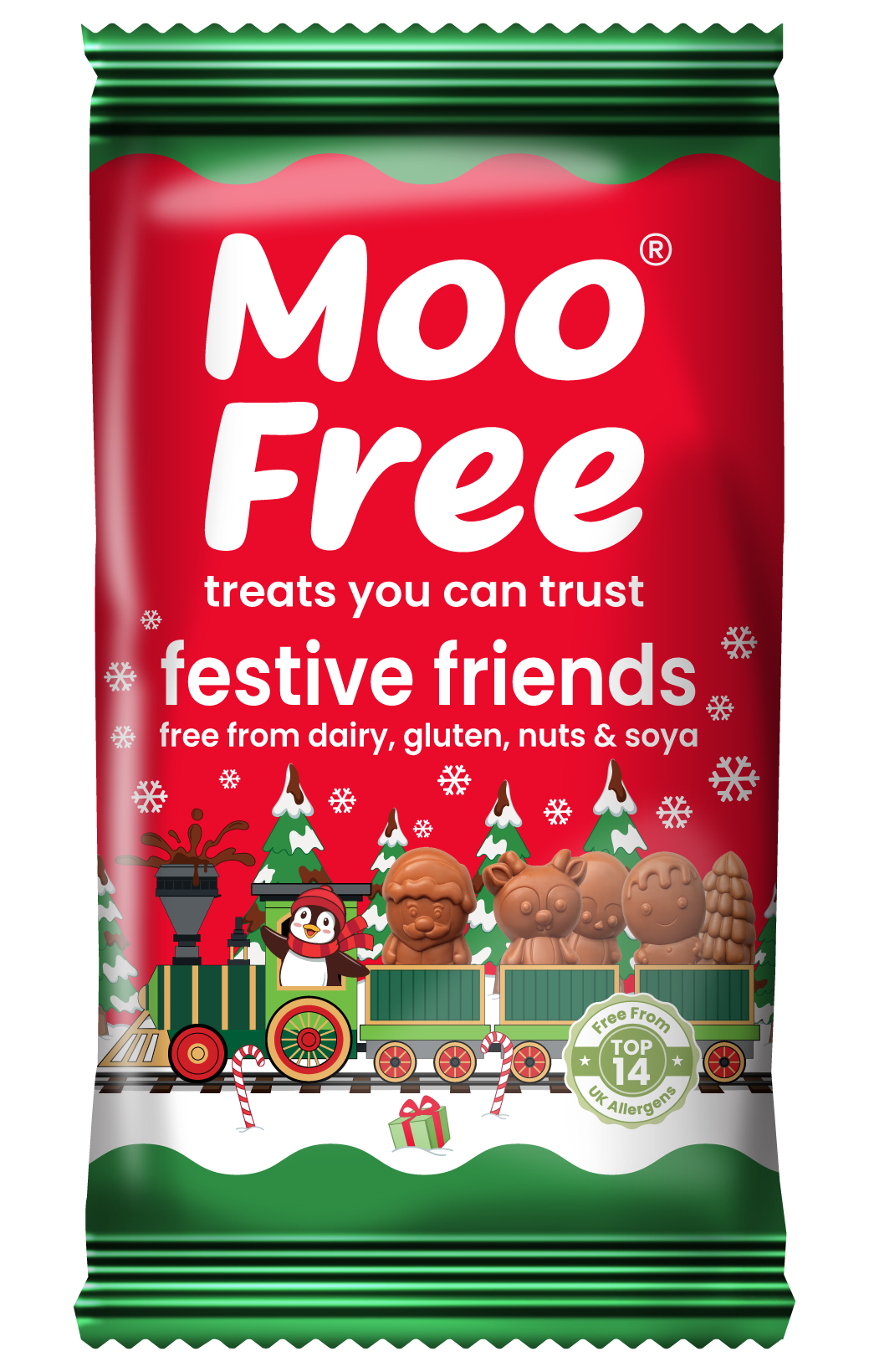 Milchschokolade-Alternative Festive Friends - Moo Free (35g)
