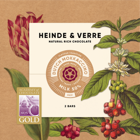Dutch Original 2 Tafel nussfreie Mokkaccino Milchschokolade - 50% (Heinde & Verre) - Schoko Wunderland