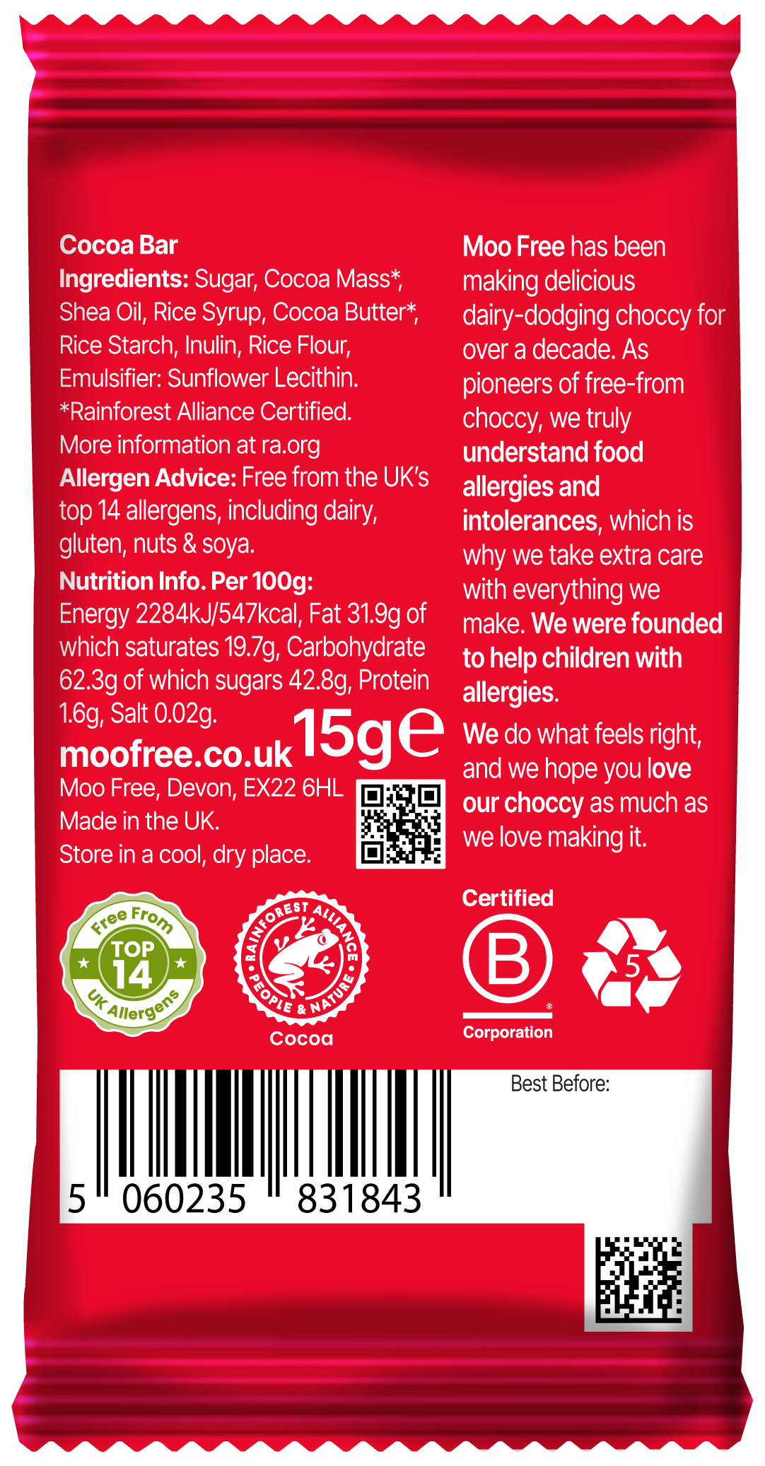 Milchschokolade-Alternative Jingle Chums - Moo Free (15g)