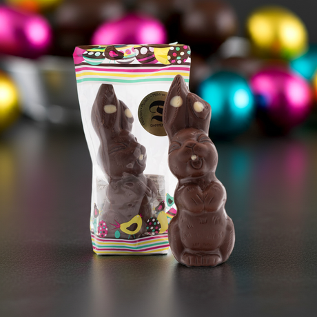 120g Mehrfarbiger nussfreier Osterhase aus Milchschokolade -  31-43% (Dammenberg)